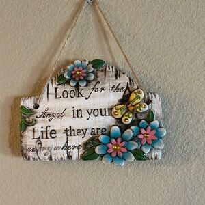 Floral Wall Decor with Inspirational Quote